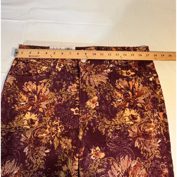 Seven7 High-Rise Skinny Corduroy Pants Floral Print Women's Size 14 NWT - Picture 7 of 9
